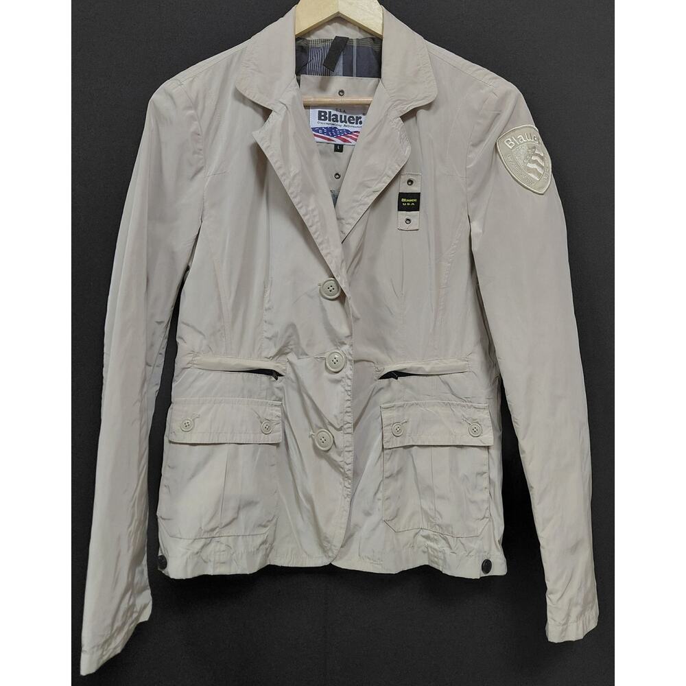 Blauer U.S.A Beige Blazer Jacket Solid Long Sleeve Women Size L